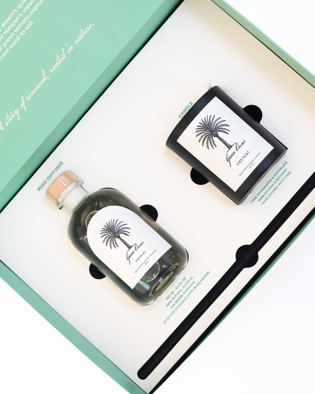 Green Oasis: Natual Reed Diffuser & Candle Set