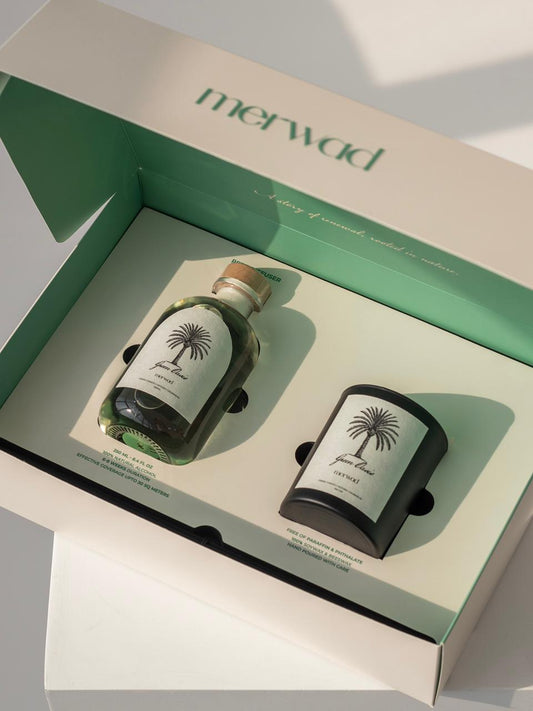 Green Oasis: Natual Reed Diffuser & Candle Set